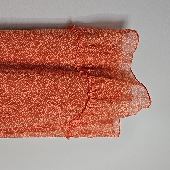 Abercrombie & Fitch Corset Tie Back Dress Orange White M - Picture 4 of 16